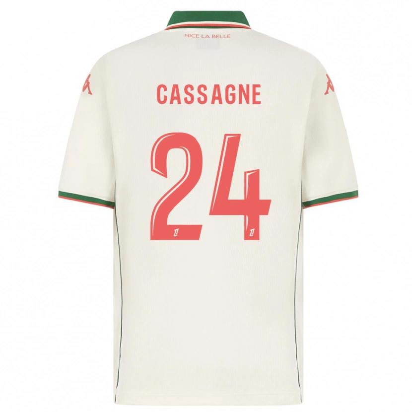 Danxen Homme Maillot Léa Cassagne #24 Blanc Vert Tenues Extérieur 2025/26 T-Shirt