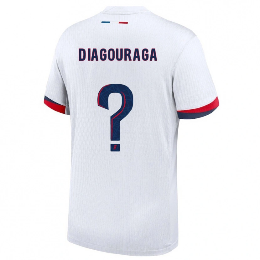 Danxen Homme Maillot Toumani Diagouraga #0 Blanc Rouge Tenues Extérieur 2025/26 T-Shirt