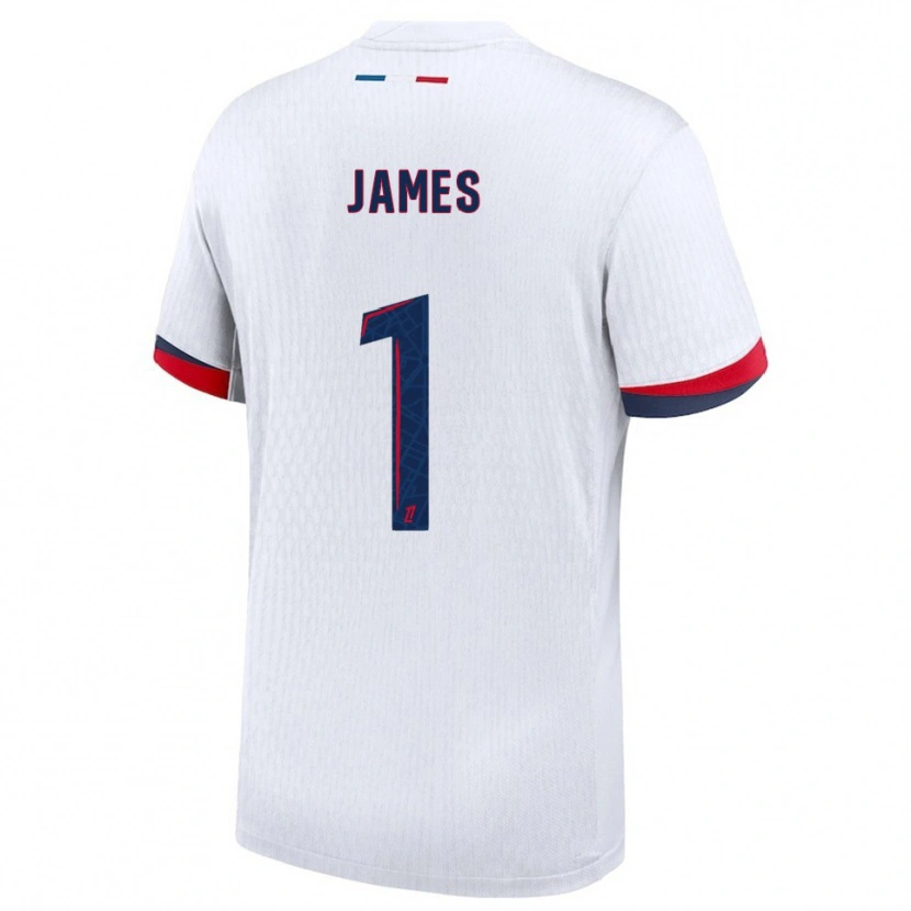 Danxen Homme Maillot Martin James #1 Blanc Rouge Tenues Extérieur 2025/26 T-Shirt