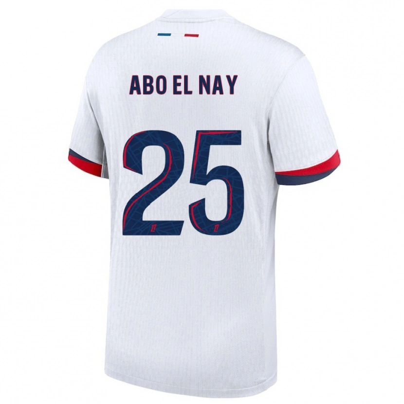 Danxen Homme Maillot Rayan Abo El Nay #25 Blanc Rouge Tenues Extérieur 2025/26 T-Shirt