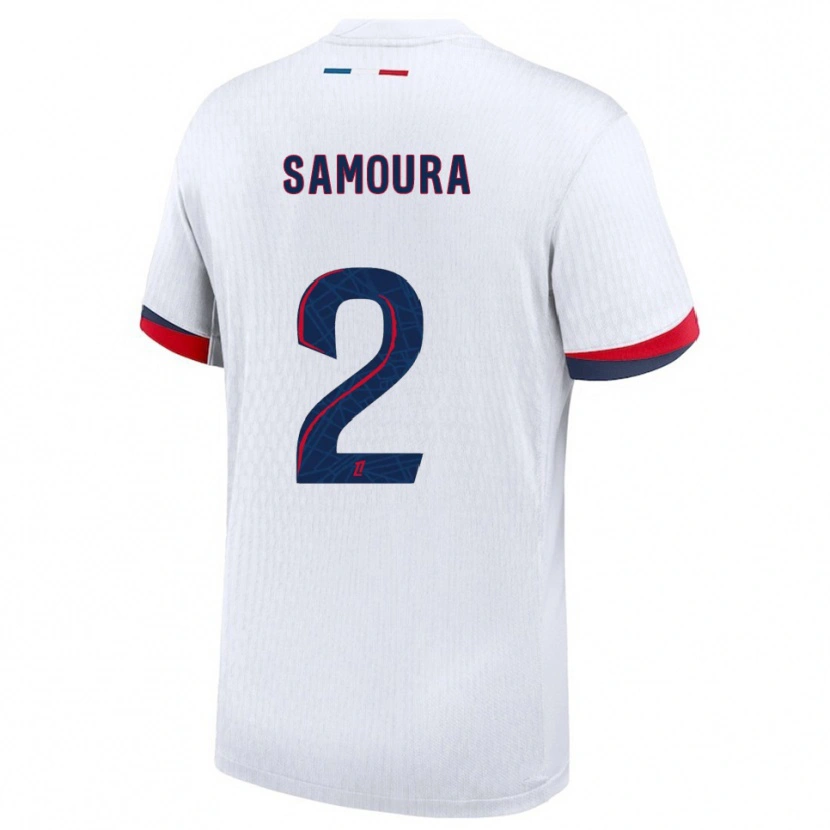 Danxen Homme Maillot Thiniba Samoura #2 Blanc Rouge Tenues Extérieur 2025/26 T-Shirt