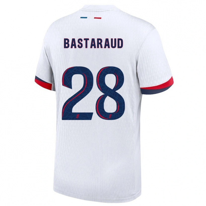 Danxen Homme Maillot Yanis Bastaraud #28 Blanc Rouge Tenues Extérieur 2025/26 T-Shirt
