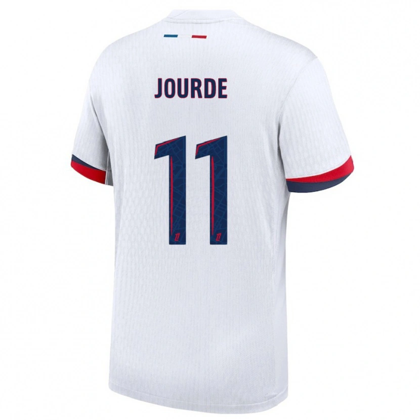 Danxen Homme Maillot Florianne Jourde #11 Blanc Rouge Tenues Extérieur 2025/26 T-Shirt