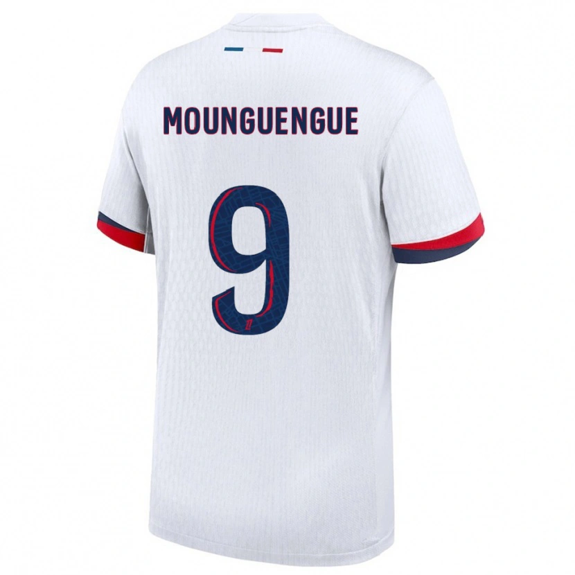 Danxen Homme Maillot Pierre Mounguengue #9 Blanc Rouge Tenues Extérieur 2025/26 T-Shirt