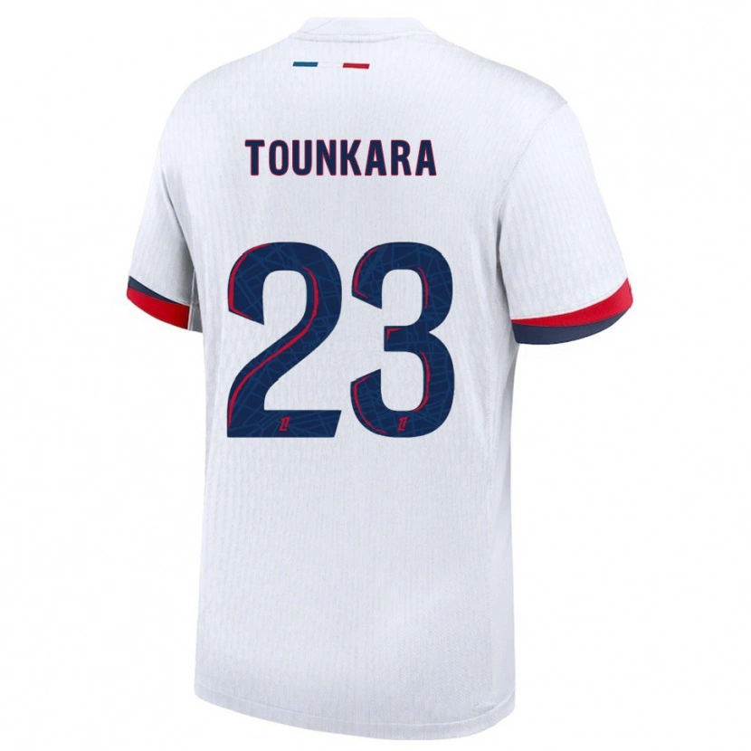 Danxen Homme Maillot Aïssatou Tounkara #23 Blanc Rouge Tenues Extérieur 2025/26 T-Shirt