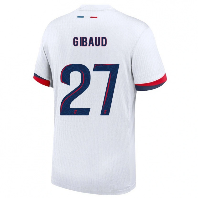 Danxen Homme Maillot Pierre Gibaud #27 Blanc Rouge Tenues Extérieur 2025/26 T-Shirt