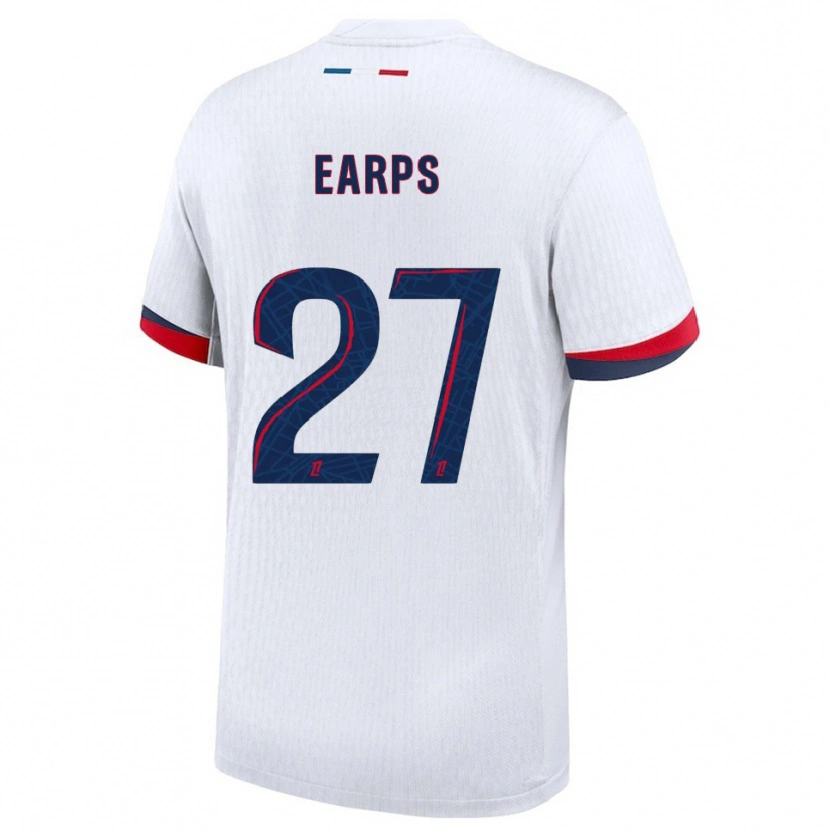 Danxen Homme Maillot Mary Earps #27 Blanc Rouge Tenues Extérieur 2025/26 T-Shirt