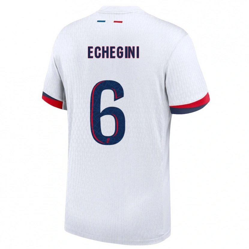 Danxen Homme Maillot Joe Echegini #6 Blanc Rouge Tenues Extérieur 2025/26 T-Shirt