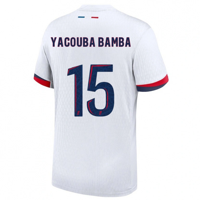 Danxen Homme Maillot Ben Yacouba Bamba #15 Blanc Rouge Tenues Extérieur 2025/26 T-Shirt