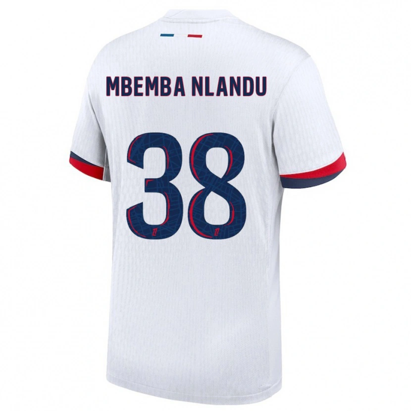Danxen Homme Maillot Emmanuel Mbemba #38 Blanc Rouge Tenues Extérieur 2025/26 T-Shirt