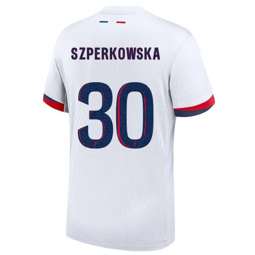 Danxen Homme Maillot Oliwia Szperkowska #30 Blanc Rouge Tenues Extérieur 2025/26 T-Shirt