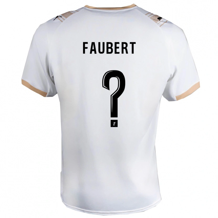 Danxen Homme Maillot Noam Faubert #0 Blanc Noir Tenues Extérieur 2025/26 T-Shirt