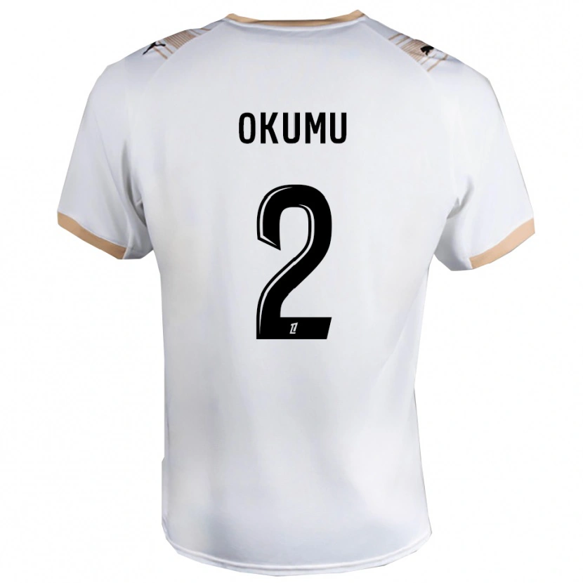 Danxen Homme Maillot Joseph Okumu #2 Blanc Noir Tenues Extérieur 2025/26 T-Shirt