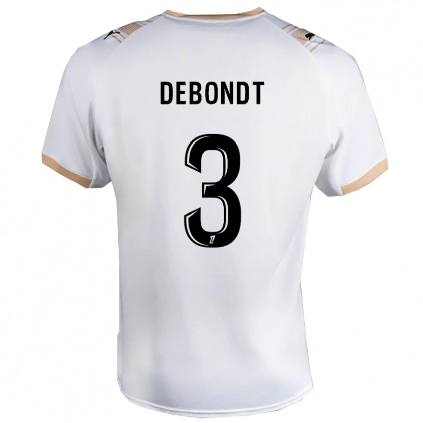 Danxen Homme Maillot Maël Debondt #3 Blanc Noir Tenues Extérieur 2025/26 T-Shirt