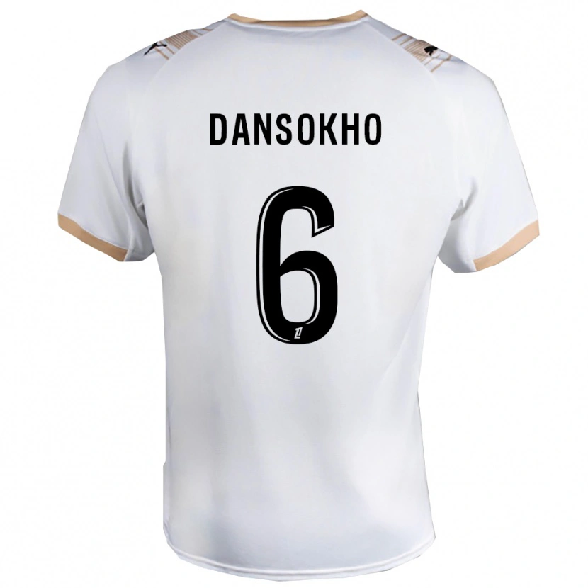 Danxen Homme Maillot Ansoumana Dansokho #6 Blanc Noir Tenues Extérieur 2025/26 T-Shirt