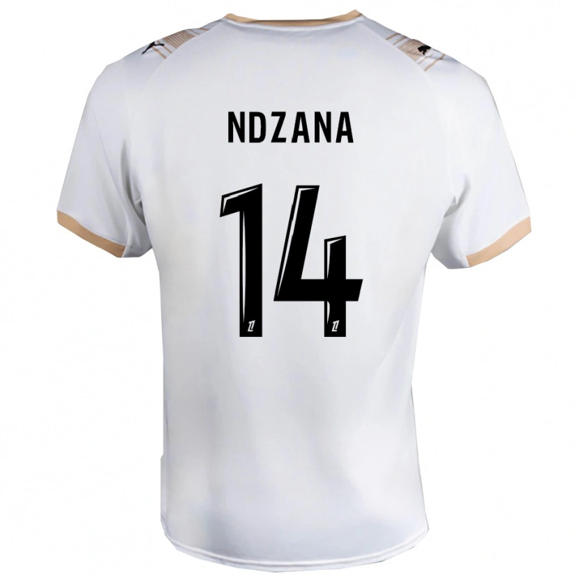 Danxen Homme Maillot Parfait-Anthony Ndzana #14 Blanc Noir Tenues Extérieur 2025/26 T-Shirt
