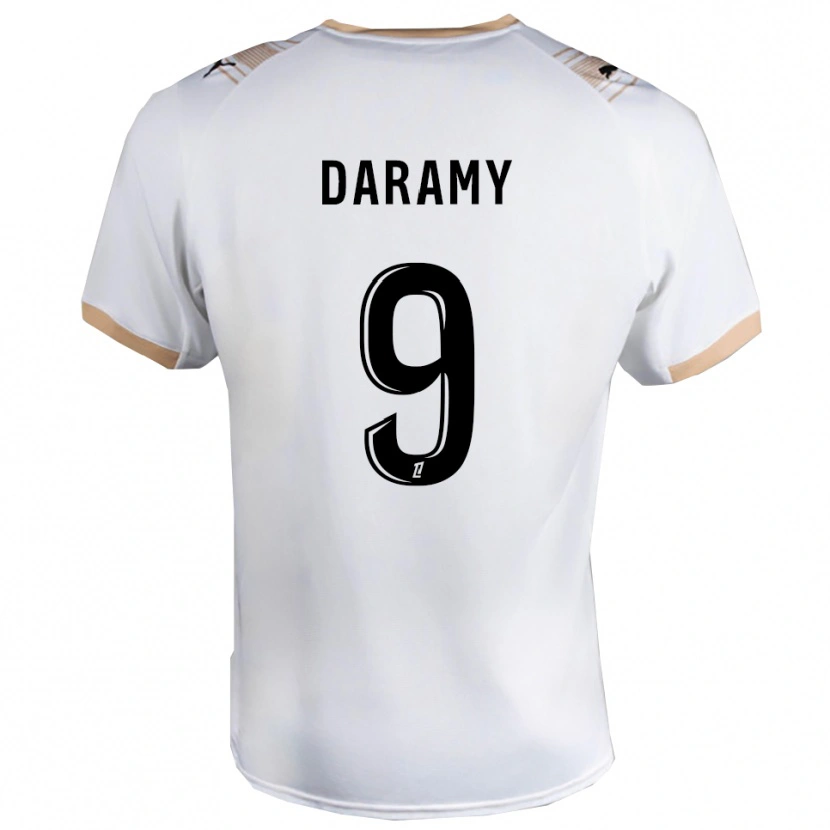 Danxen Homme Maillot Mohamed Daramy #9 Blanc Noir Tenues Extérieur 2025/26 T-Shirt