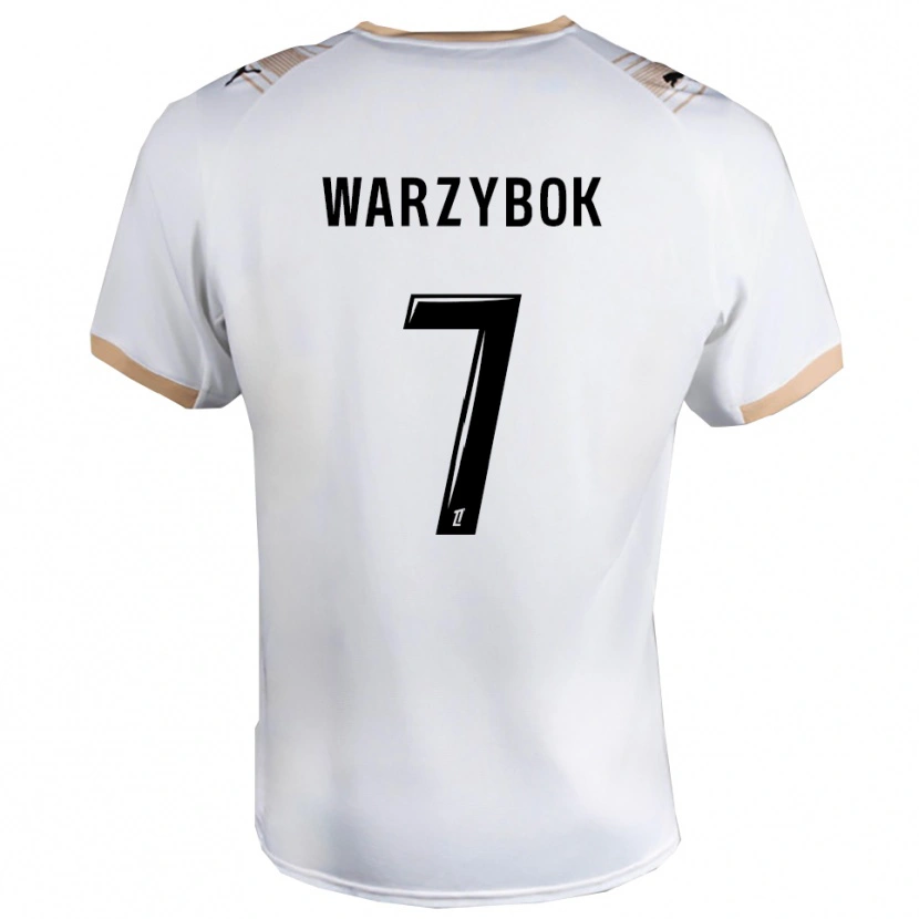 Danxen Homme Maillot Olivier Warzybok #7 Blanc Noir Tenues Extérieur 2025/26 T-Shirt