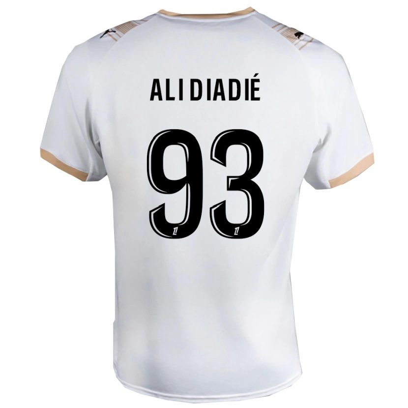 Danxen Homme Maillot Mohamed Ali Diadié #93 Blanc Noir Tenues Extérieur 2025/26 T-Shirt