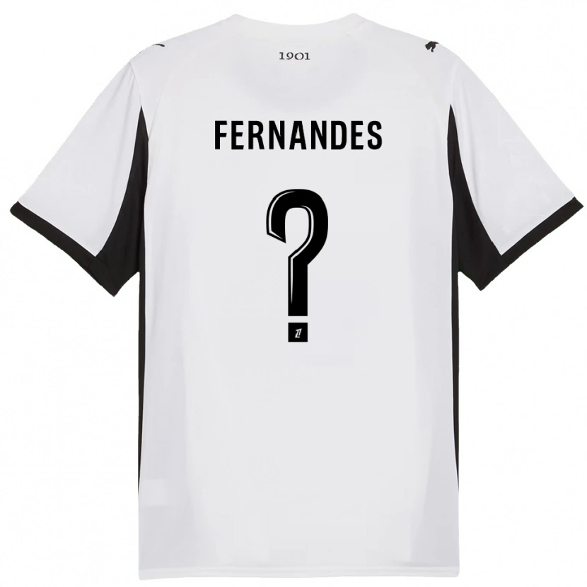 Danxen Homme Maillot Alexis Fernandes #0 Blanc Noir Tenues Extérieur 2025/26 T-Shirt