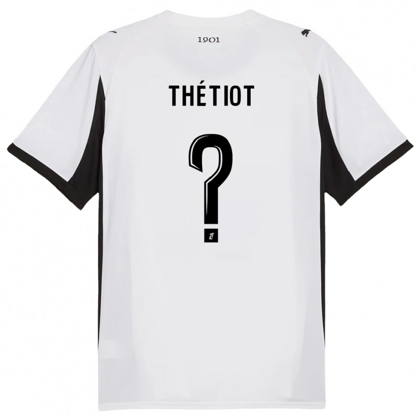 Danxen Homme Maillot Firmin Thétiot #0 Blanc Noir Tenues Extérieur 2025/26 T-Shirt