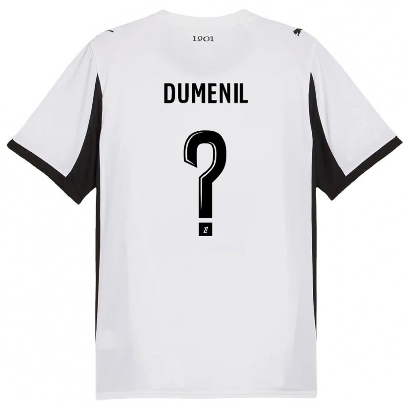 Danxen Homme Maillot Kylian Dumenil #0 Blanc Noir Tenues Extérieur 2025/26 T-Shirt