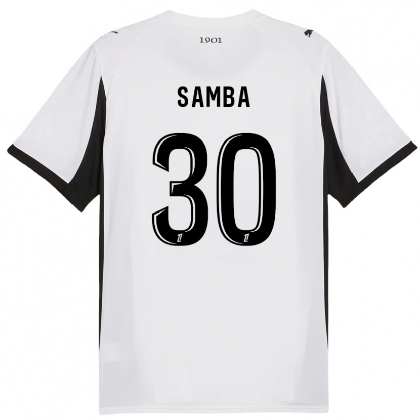 Danxen Homme Maillot Brice Samba #30 Blanc Noir Tenues Extérieur 2025/26 T-Shirt