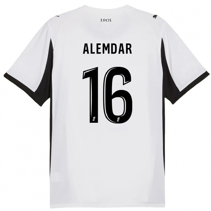 Danxen Homme Maillot Doğan Alemdar #16 Blanc Noir Tenues Extérieur 2025/26 T-Shirt