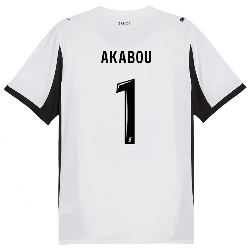 Danxen Homme Maillot Ayoub Akabou #1 Blanc Noir Tenues Extérieur 2025/26 T-Shirt