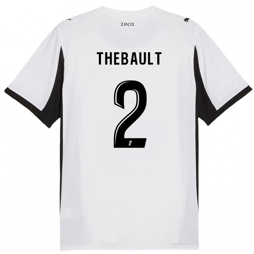 Danxen Homme Maillot Yaël Thébault #2 Blanc Noir Tenues Extérieur 2025/26 T-Shirt