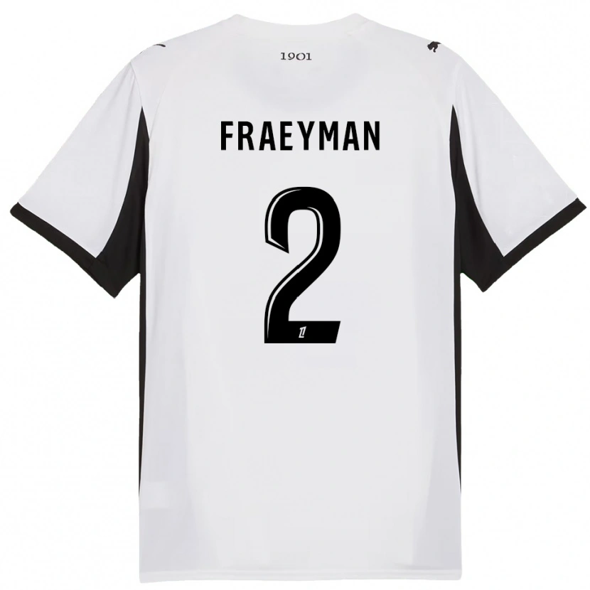 Danxen Homme Maillot Dorian Fraeyman #2 Blanc Noir Tenues Extérieur 2025/26 T-Shirt