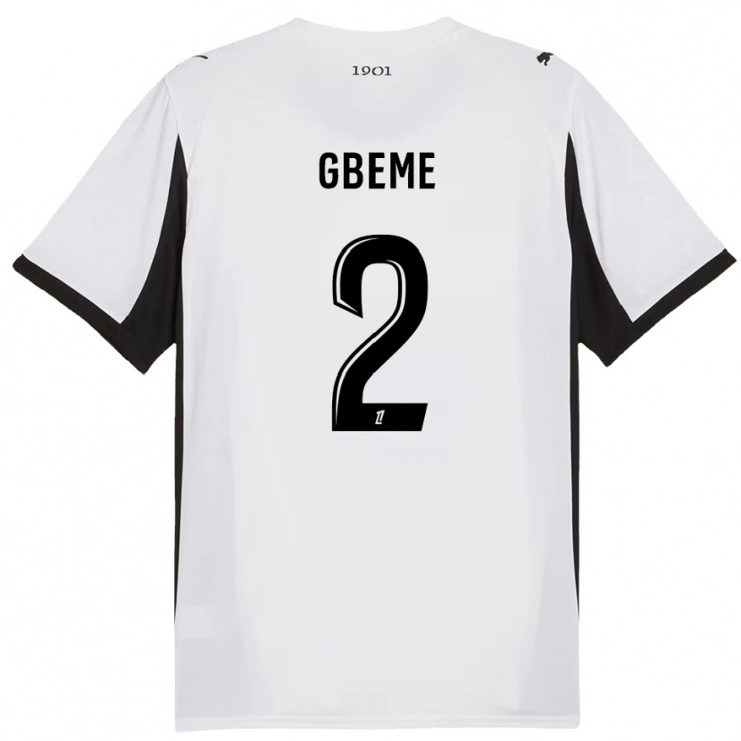 Danxen Homme Maillot Mervin Gbeme #2 Blanc Noir Tenues Extérieur 2025/26 T-Shirt