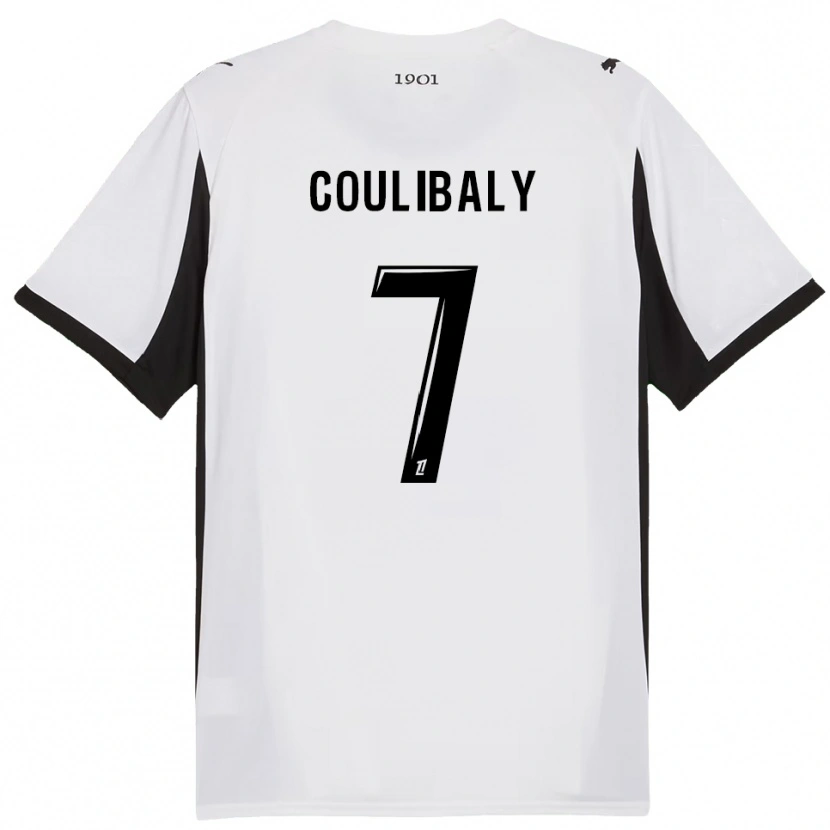 Danxen Homme Maillot Boukary Coulibaly #7 Blanc Noir Tenues Extérieur 2025/26 T-Shirt