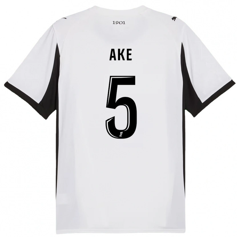 Danxen Homme Maillot Junior Ake #5 Blanc Noir Tenues Extérieur 2025/26 T-Shirt