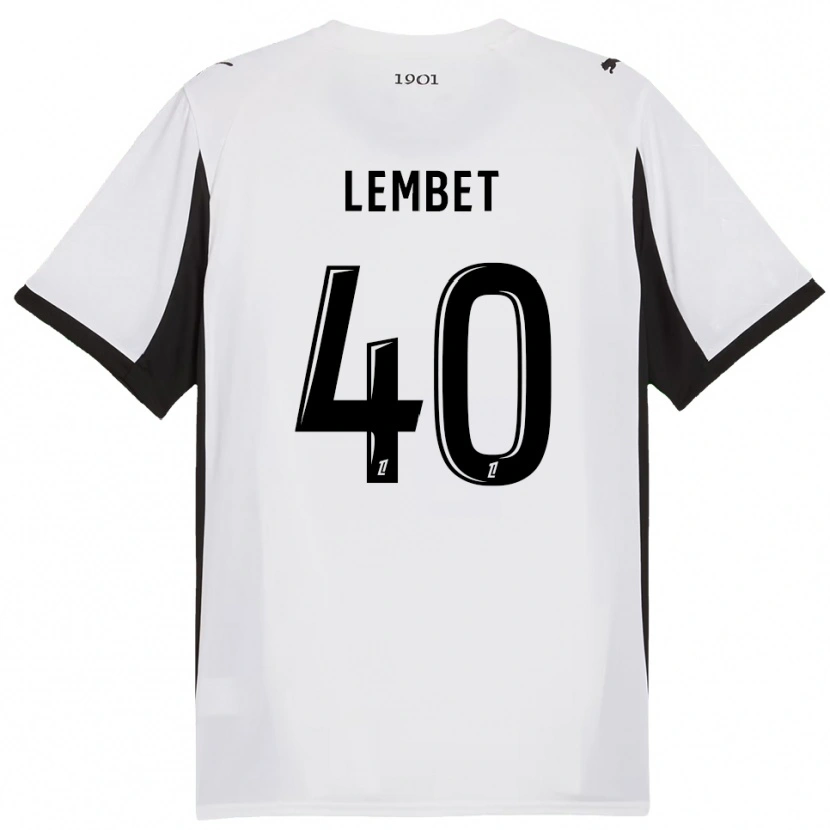 Danxen Homme Maillot Geoffrey Lembet #40 Blanc Noir Tenues Extérieur 2025/26 T-Shirt