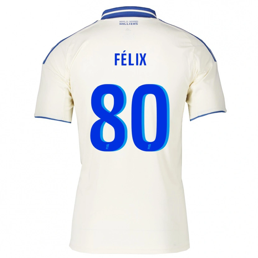 Danxen Homme Maillot Félix Lemaréchal #80 Champagne Bleu Tenues Extérieur 2025/26 T-Shirt