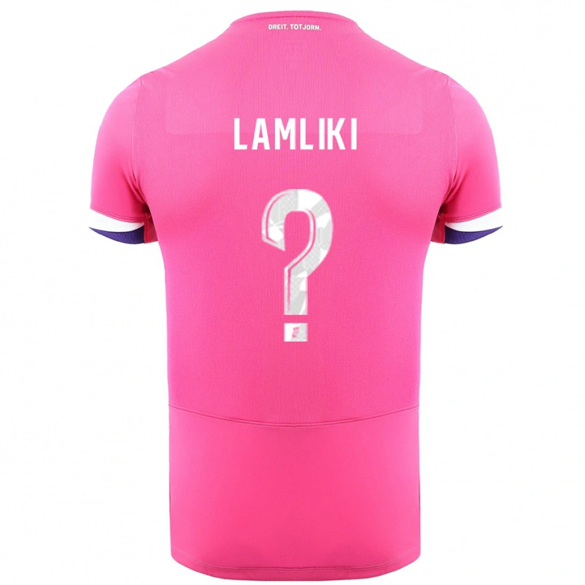 Danxen Homme Maillot Nassim Lamliki #0 Rose Blanc Tenues Extérieur 2025/26 T-Shirt