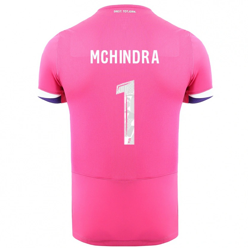 Danxen Homme Maillot Naime Said Mchindra #1 Rose Blanc Tenues Extérieur 2025/26 T-Shirt