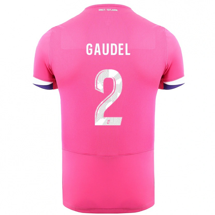 Danxen Homme Maillot Raphaël Gaudel #2 Rose Blanc Tenues Extérieur 2025/26 T-Shirt