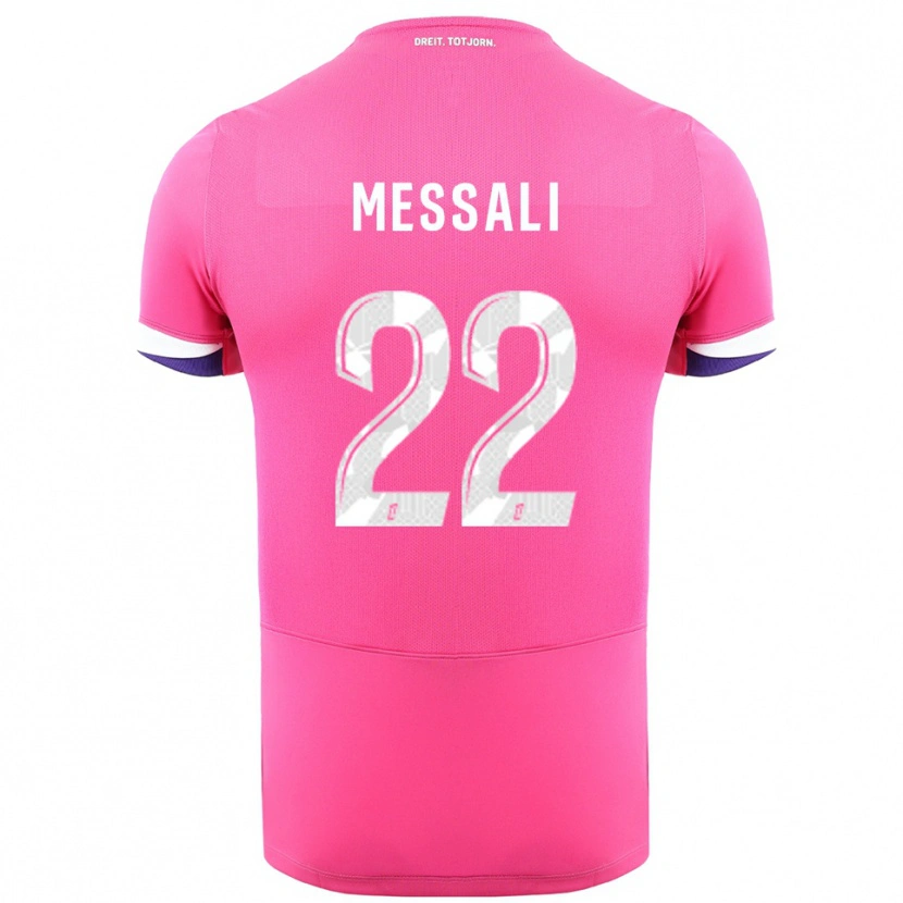 Danxen Homme Maillot Rafik Messali #22 Rose Blanc Tenues Extérieur 2025/26 T-Shirt