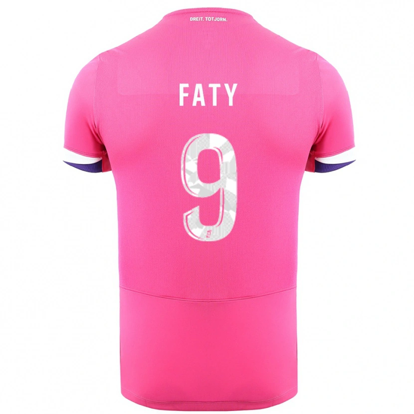 Danxen Homme Maillot Enzo Faty #9 Rose Blanc Tenues Extérieur 2025/26 T-Shirt