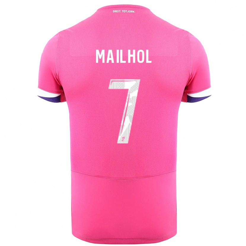 Danxen Homme Maillot Luca Mailhol #7 Rose Blanc Tenues Extérieur 2025/26 T-Shirt