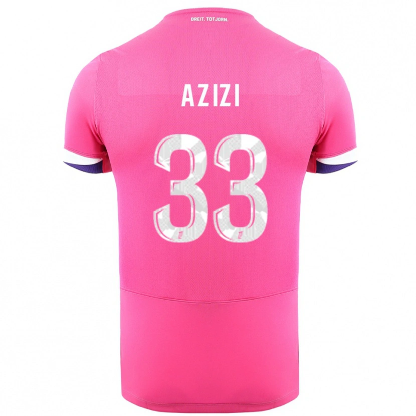 Danxen Homme Maillot Ilyas Azizi #33 Rose Blanc Tenues Extérieur 2025/26 T-Shirt