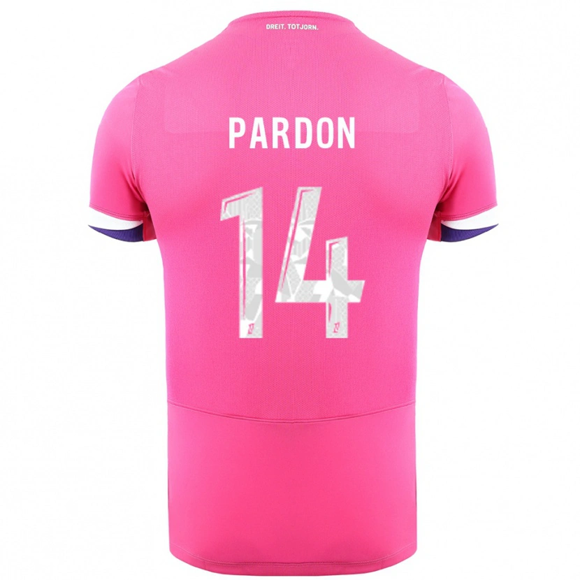 Danxen Homme Maillot Pauline Pardon #14 Rose Blanc Tenues Extérieur 2025/26 T-Shirt