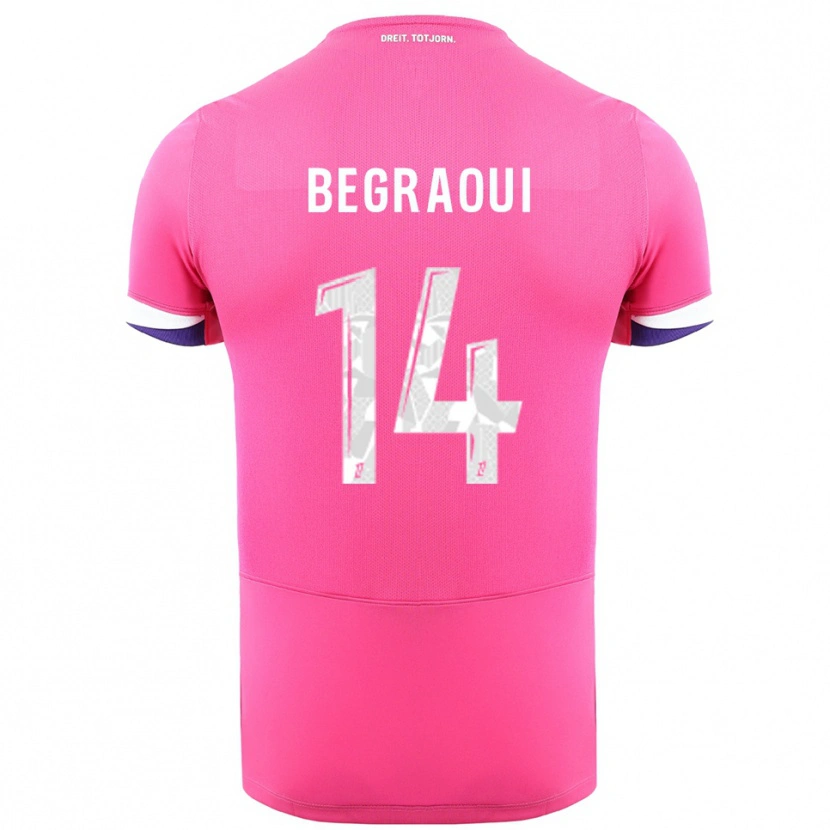 Danxen Homme Maillot Yanis Begraoui #14 Rose Blanc Tenues Extérieur 2025/26 T-Shirt