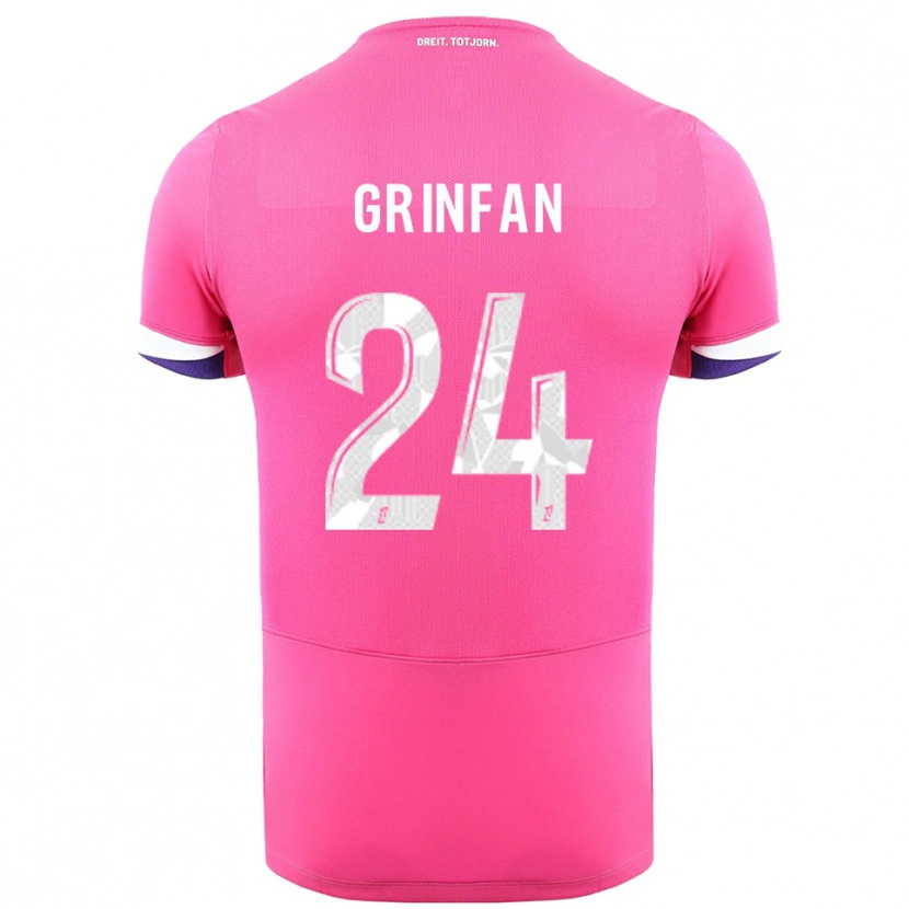 Danxen Homme Maillot Roma Grinfan #24 Rose Blanc Tenues Extérieur 2025/26 T-Shirt