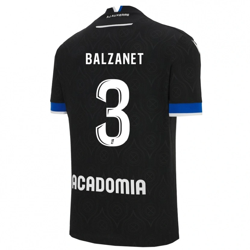 Danxen Homme Maillot Guillaume Balzanet #3 Noir Blanc Tenues Extérieur 2025/26 T-Shirt