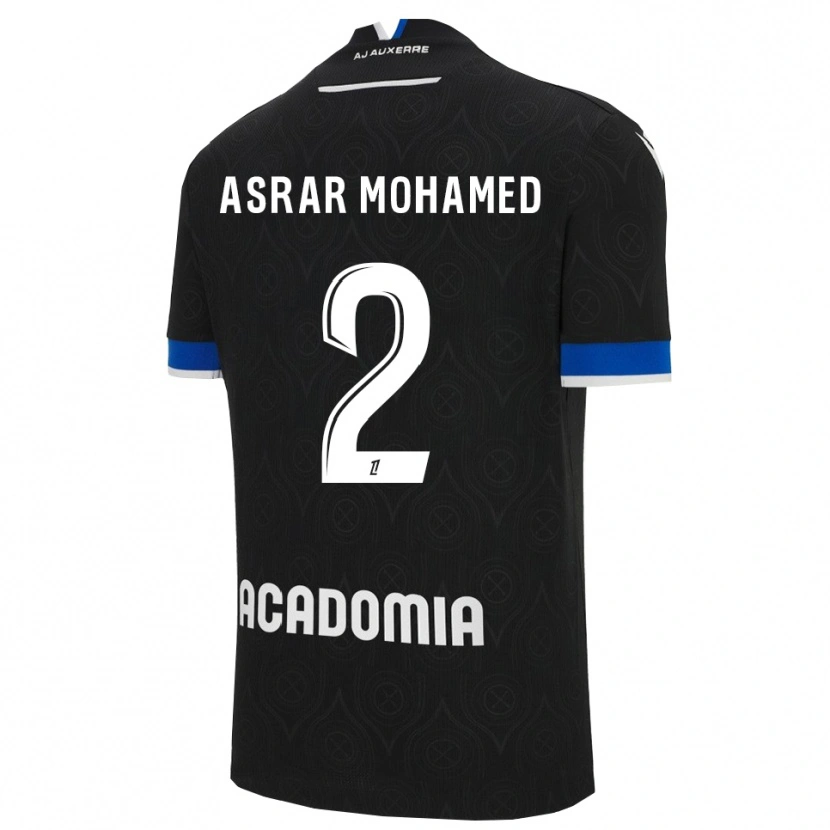 Danxen Homme Maillot El Asrar Mohamed #2 Noir Blanc Tenues Extérieur 2025/26 T-Shirt