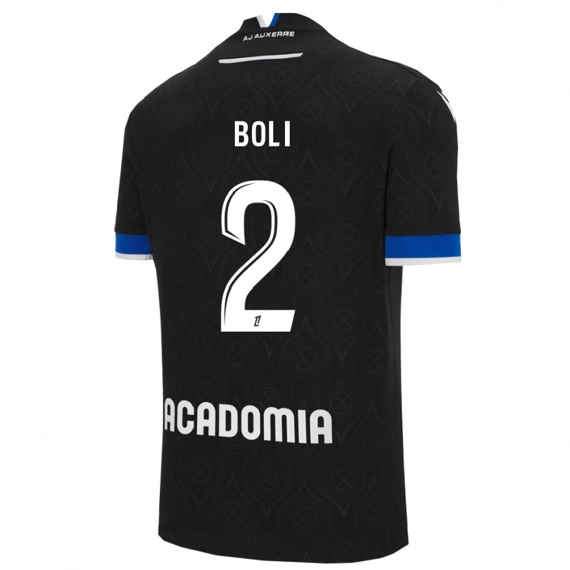 Danxen Homme Maillot Franck Boli #2 Noir Blanc Tenues Extérieur 2025/26 T-Shirt