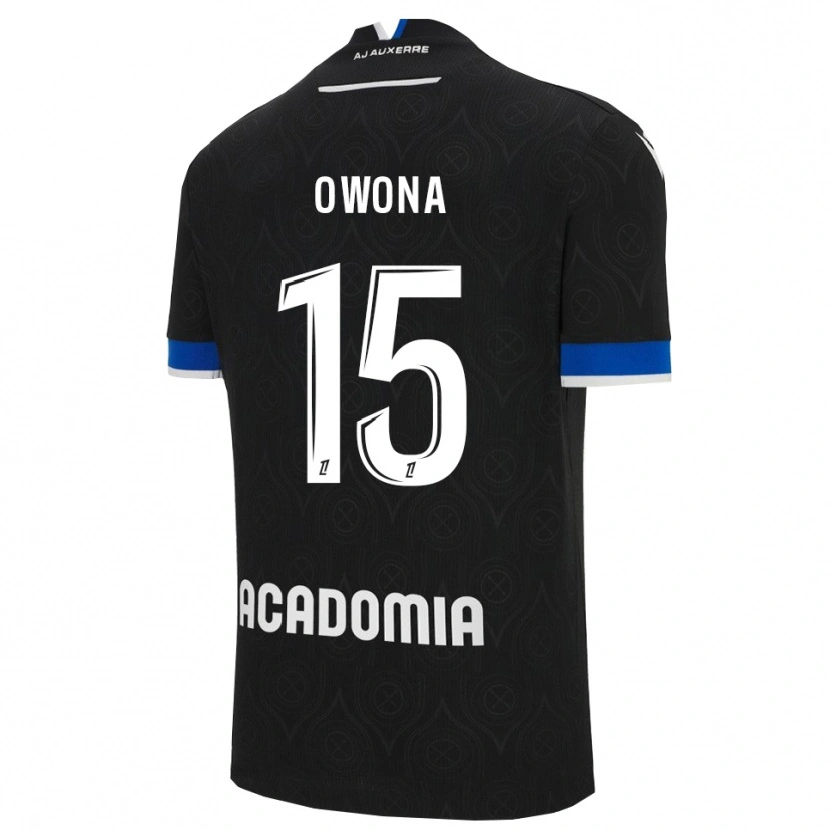Danxen Homme Maillot Elijah Owona #15 Noir Blanc Tenues Extérieur 2025/26 T-Shirt